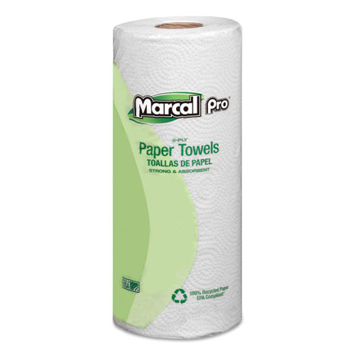 100% Premium Recycled Kitchen Roll Towels, 2-Ply, 11 x 9, White, 70/Roll, 30 Rolls/Carton