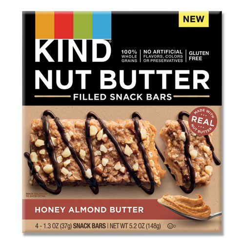 NUT BUTTER FILLED SNACK BARS, HONEY ALMOND BUTTER, 1.3 OZ, 4/PACK