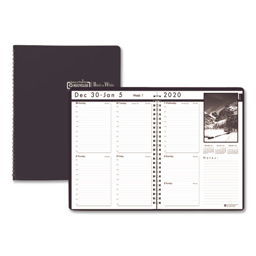 WEEKLY PLANNER WITH BLACK AND WHITE PHOTOS, 11 X 8.5, BLACK, 2021