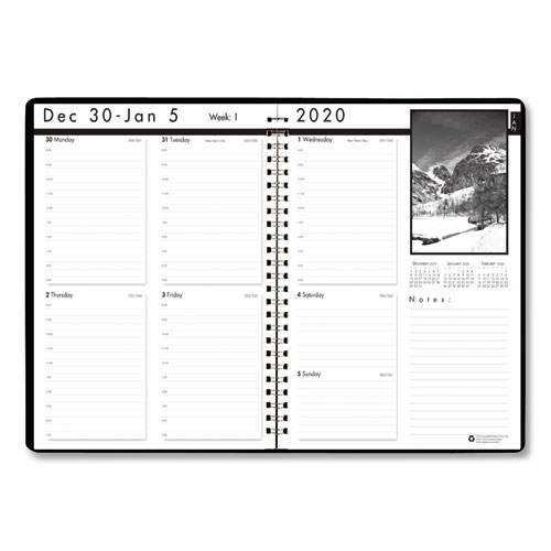 Weekly Planner with Black and White Photos, 11 x 8.5, Black, 2021