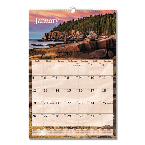 Scenic Monthly Wall Calendar, 15 1/2 x 22 3/4, 2020 | by Plexsupply