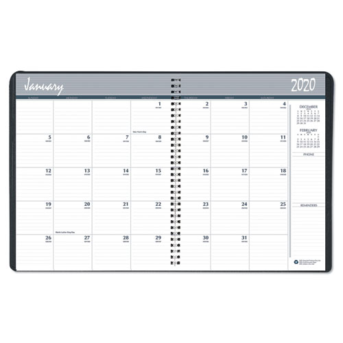 Recycled Two Year Monthly Planner with Expense Logs, 8.75 x 6.88, Black Cover, 24-Month (Jan to Dec): 2024 to 2025
