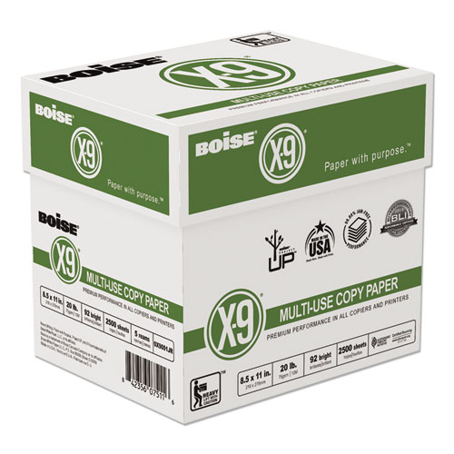 2,500 Sheets Boise Paper X-9 Multi-Use Copy Paper 5 Ream 92 Bright White | 8.5 x 11 Letter 20 lb. 