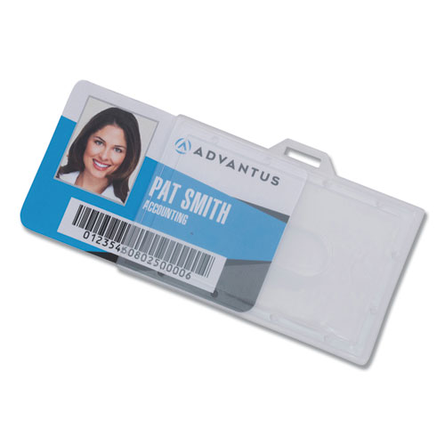 Image of ID Card Holders, Horizontal, Clear 3.68" x 2.25" Holder, 3.38" x 2.13" Insert, 25/Pack