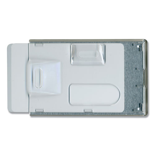 Image of Rigid Two-Badge RFID Blocking Smart Card Holder, Horizontal/Vertical, Clear 3.68" x 2.38" Holder, 3.38" x 2.13" Insert, 20/PK