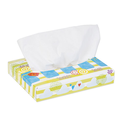 White Facial Tissue Junior Pack, 2-Ply, 40 Sheets/Box, 80 Boxes/Carton