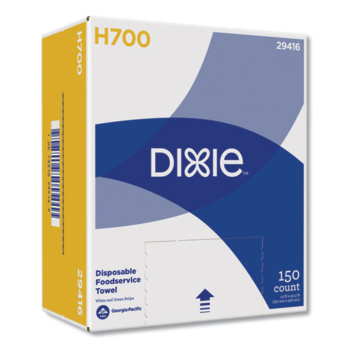Dixie® H700 Disposable Foodservice Towel, 13 x 24, Green/White, 150/Carton