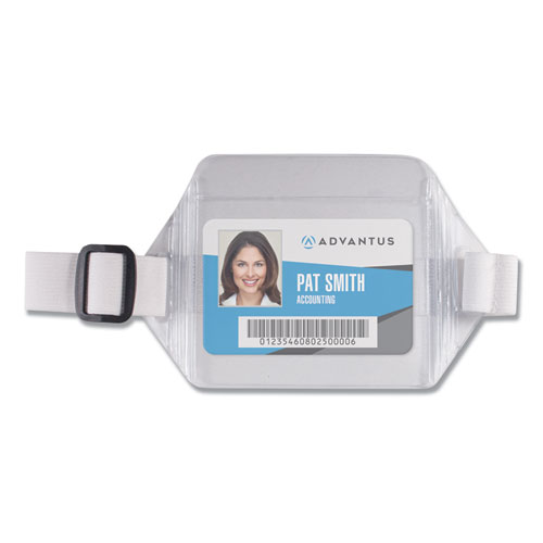 Arm Badge Holders, Horizontal, Textured Clear 5.5" x 3.88" Holder, 3.5" x 3" Insert, 12/Pack