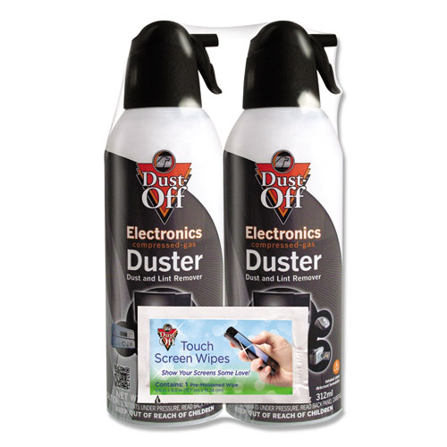Disposable Compressed Air Duster, 10 oz Can, 2/Pack