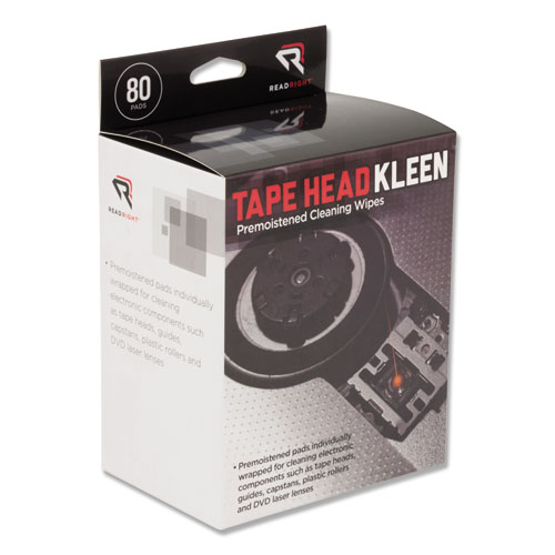 Tape Head Kleen Pad, Individually Sealed Pads, 5 x 5, 80/Box