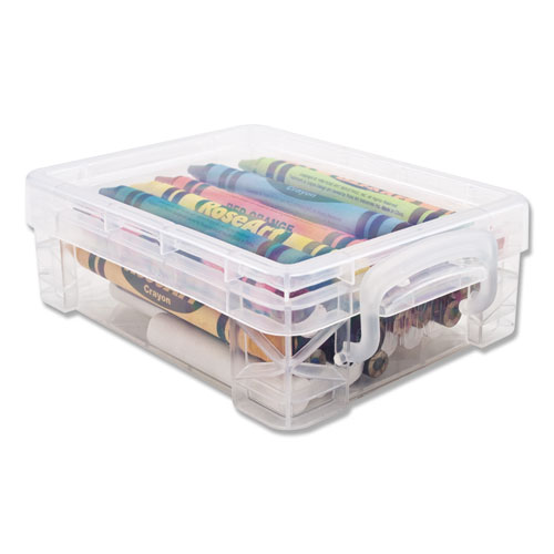 Image of Advantus Super Stacker Crayon Box, Plastic, 4.75 X 3.5 X 1.6, Clear