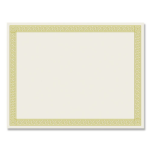 Foil Border Certificates, 8.5 x 11, Ivory/Gold, Channel, 12/Pack