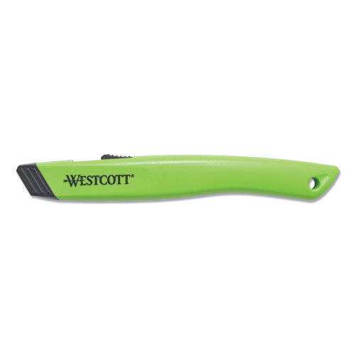 Westcott® Safety Ceramic Blade Box Cutter, 0.5" Blade, 5.5" Plastic Handle, Green