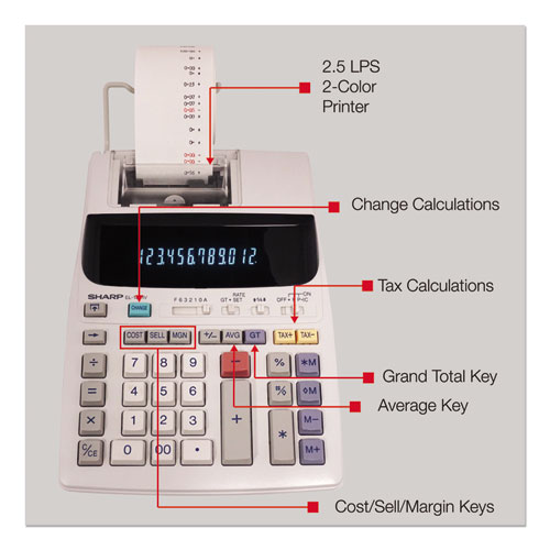 Image of EL-1801V Two-Color Printing Calculator, Black/Red Print, 2.1 Lines/Sec