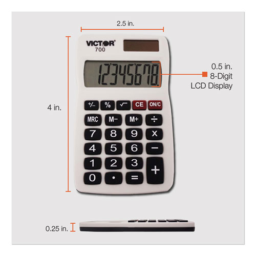 Image of 700 Pocket Calculator, 8-Digit LCD