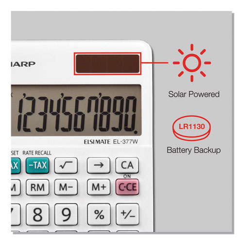 Image of Sharp® El-377Wb Large Pocket Calculator, 10-Digit Lcd