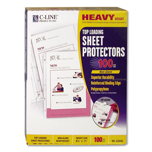 Heavyweight Polypropylene Sheet Protectors, Non-Glare, 2", 11 x 8 1/2, 100/BX