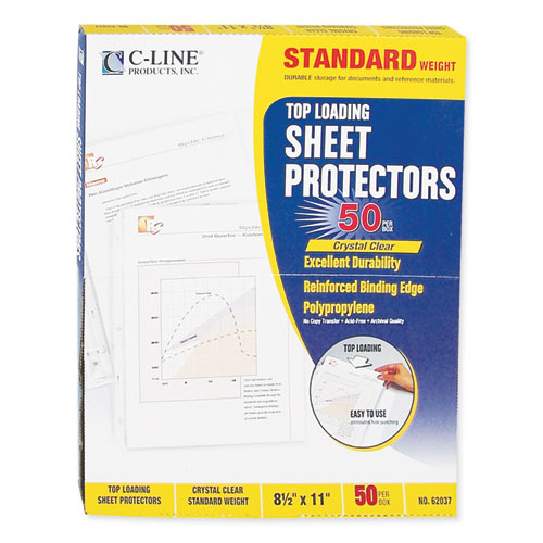 Standard Weight Polypropylene Sheet Protectors, Clear, 2", 11 x 8.5, 50/Box