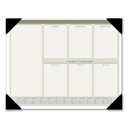 Image of Executive Monthly Desk Pad Calendar, 22 x 17, White Sheets, Black Corners, 12-Month (Jan to Dec): 2023
