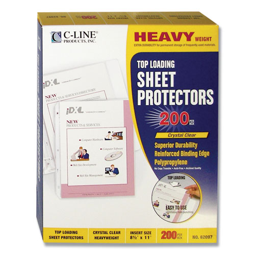 Image of C-Line® Heavyweight Polypropylene Sheet Protectors, Clear, 2", 11 X 8.5, 200/Box