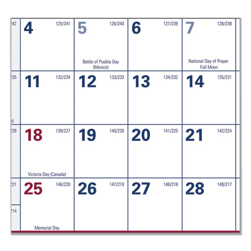 Image of Erasable Vertical/Horizontal Wall Planner, 32 x 48, White/Blue/Red Sheets, 12-Month (Jan to Dec): 2023