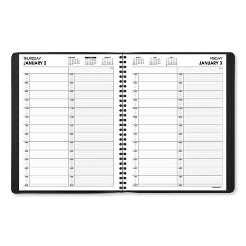 Two-Person Group Daily Appointment Book, 11 x 8, Black Cover, 12-Month (Jan to Dec): 2022