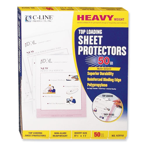 Heavyweight Polypropylene Sheet Protectors, Non-Glare, 2", 11 x 8.5, 50/Box