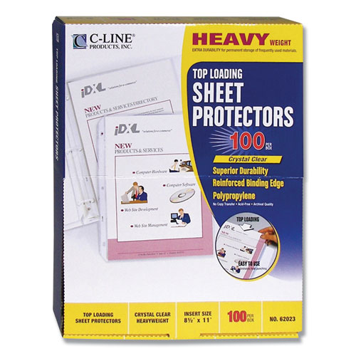 Heavyweight Polypropylene Sheet Protectors, Clear, 2", 11 x 8.5, 100/Box