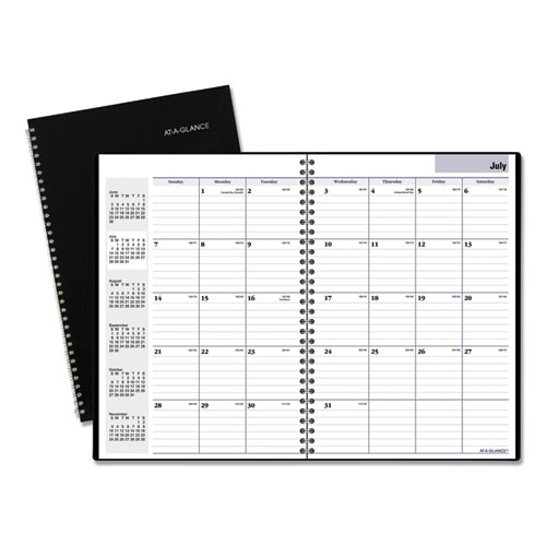 Academic Monthly Planner, 11 7/8 x 7 7/8, Black, 2019-2020 | by Plexsupply