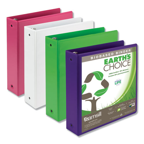 Samsill Earth/'S Choice Biobased Economy Round Ring View Binders 3 Rings 1/" Cap