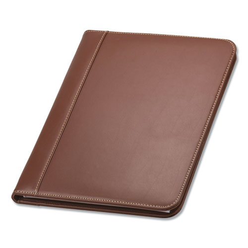 Image of Samsill® Contrast Stitch Leather Padfolio, 8 1/2 X 11, Leather, Tan