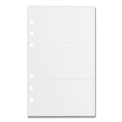 Image of Refill Sheets for 4.25 x 7.25 Business Card Binders, For 2 x 3.5 Cards, Clear, 6 Cards/Sheet, 10 Sheets/Pack