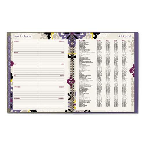 Image of Vienna Weekly/Monthly Appointment Book, Vienna Geometric Artwork, 11 x 8.5, Purple/Tan Cover, 12-Month (Jan to Dec): 2023
