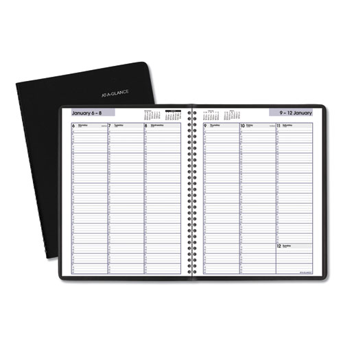 Weekly Appointment Book, 11 x 8, Black, 2020 | by Plexsupply