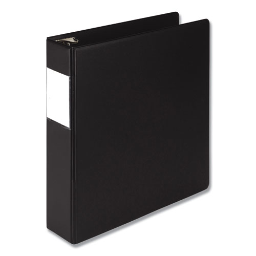 Earths Choice Round Ring Reference Binder, 3 Rings, 2 Capacity, 11 x 8.5, Black