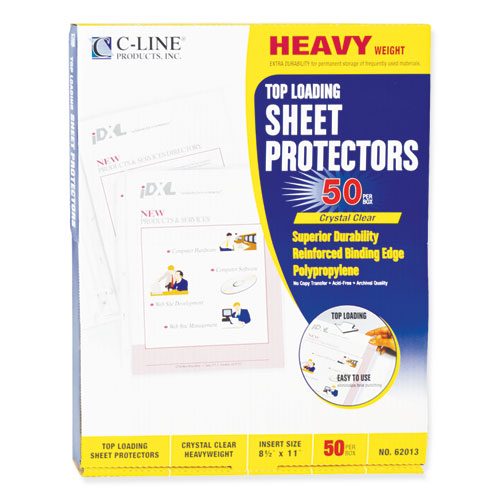 Heavyweight Polypropylene Sheet Protectors, Clear, 2", 11 x 8 1/2, 50/BX