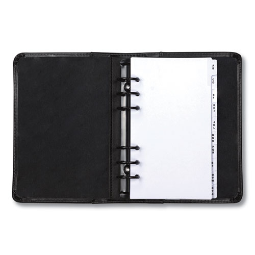 Regal Leather Business Card Binder, 120 Card Capacity, 2 x 3 1/2 Cards, Black