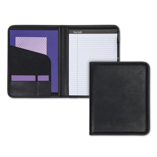 Professional Padfolio, Storage Pockets/Card Slots, Writing Pad, Black