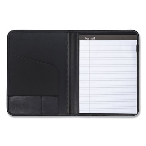 Image of Samsill® Professional Padfolio, Storage Pockets/Card Slots, Writing Pad, Black