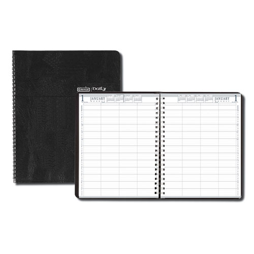 Eight-Person Group Practice Daily Appointment Book, 11 x 8 1/2, Black, 2020 | by Plexsupply
