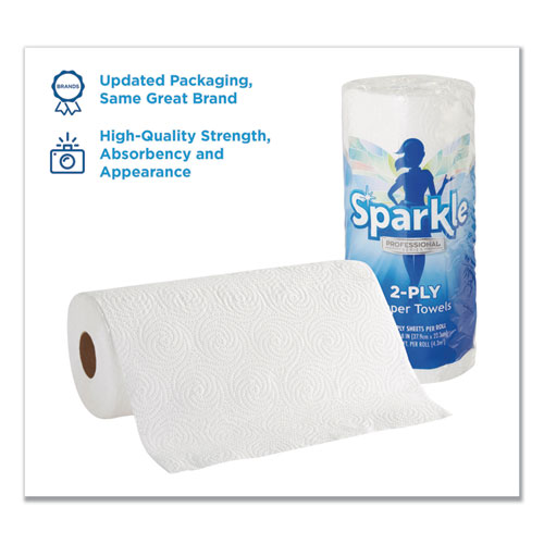 Georgia Pacific® Professional Sparkle ps Premium Perforated Paper Kitchen Towel Roll, 2-Ply, 11x8 4/5, White,70 Sheets,30 Rolls/Ct