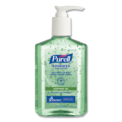 8520015223887, PURELL Liquid Hand Sanitizer with Aloe, 12 oz, Pump Dispenser Bottle, 12/Box