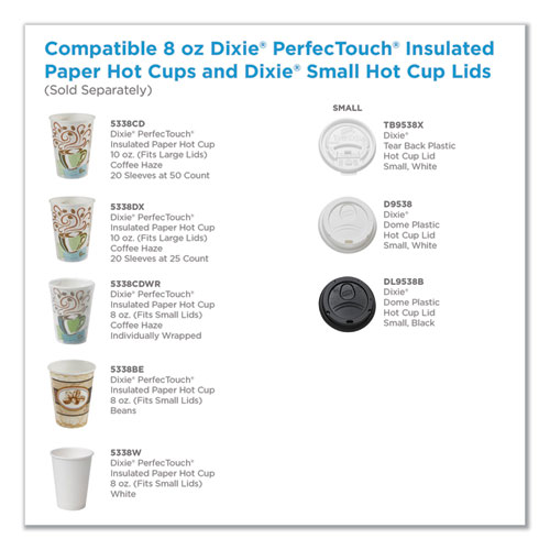 Image of PerfecTouch Paper Hot Cups, 8 oz, Coffee Haze Design, 50/Sleeve, 20 Sleeves/Carton