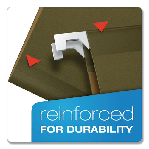 Image of Ready-Tab Reinforced Hanging File Folders, Legal Size, 1/6-Cut Tabs, Standard Green, 25/Box