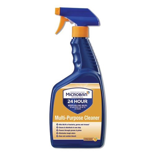 Microban® 24-Hour Disinfectant Multipurpose Cleaner, Citrus, 32 oz Spray Bottle