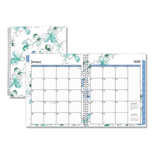 Blue Sky® Lindley Weekly/Monthly Wirebound Planner, 11 x 8.5, White/Blue, 2022