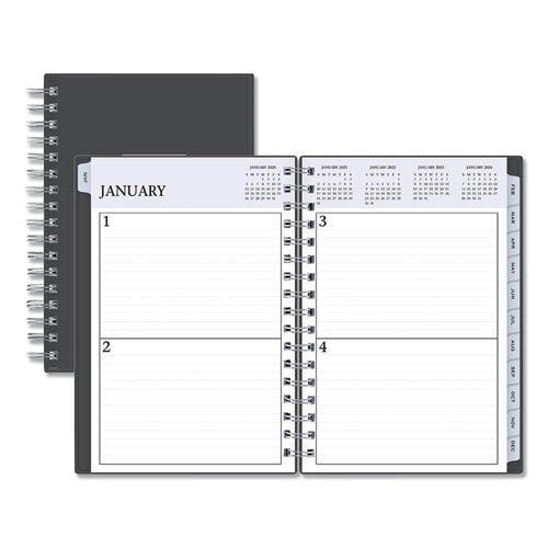 PASSAGES NON-DATED PERPETUAL DAILY PLANNER, 8.5 X 5.5, BLACK COVER, 2021-2025