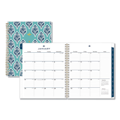 SULLANA MONTHLY PLANNER, 10 X 8, TEAL COVER, 2021