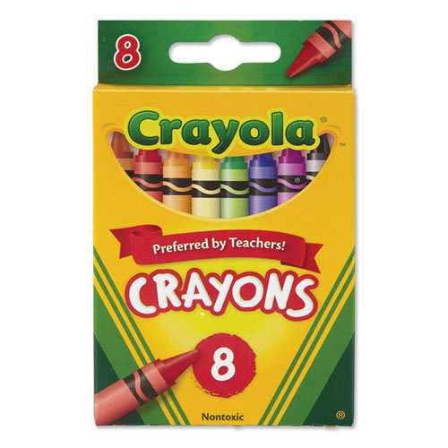 Image of Crayola® Classic Color Crayons, Peggable Retail Pack, Peggable Retail Pack, 8 Colors/Pack
