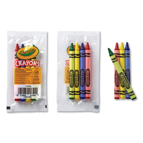 Image of Classic Color Cello Pack Party Favor Crayons, 4 Colors/Pack, 360 Packs/Carton